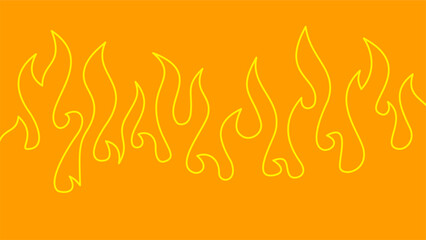 Background with fire lines. Outline of flames background. Continuous fire line design. Flame outline background. Fire Background. flame Background. doodle fire background. Flame Seamless Pattern.