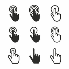 Fototapeta premium Minimalist Hand Click Icon Vector Bundle.