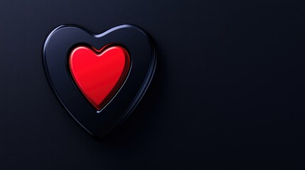A stylish heart symbol representing love and passion on a dark background.