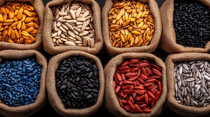 Colorful Sunflower Seeds in Burlap Bags Bulk Buy Guide