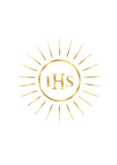 IHS - Komunia Święta, Pierwsza Komunia Święta, Chrystogram, monogram, wektor