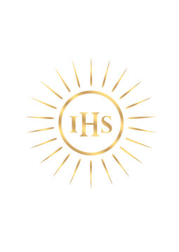 IHS - Komunia Święta, Pierwsza Komunia Święta, Chrystogram, monogram, wektor