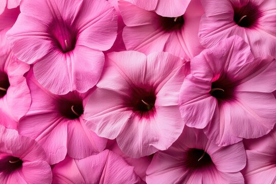 A vibrant display of pink flowers with rich textures and captivating petals.