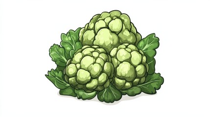 Obraz premium three heads of cauliflower with leaves