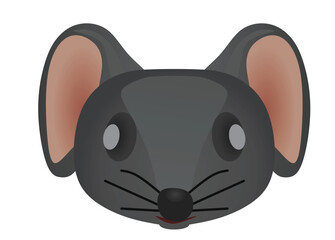 Cute mouse head. vector illustration