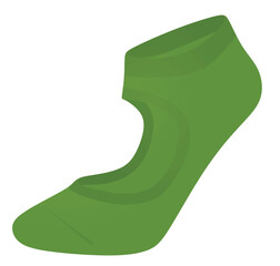 Green  yoga sock. vector illustration