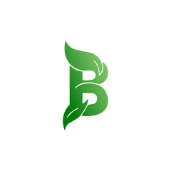 Green Leaf Letter B Logo Design _ A green letter 