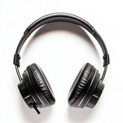 Fototapeta premium Black over-ear headphones on a white background