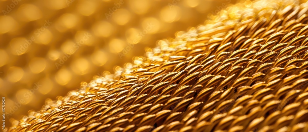 Poster Close-up view of shimmering golden texture, ideal for backgrounds and design projects.
