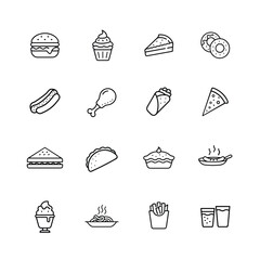 Fast food icons set vector illustration