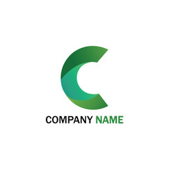 Fototapeta premium Natures Embrace The Green C Logo letter _C logo with leaves nature .