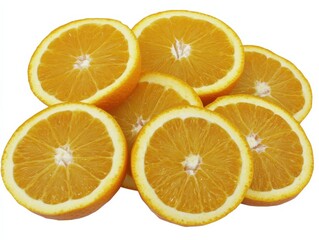Obraz premium a pile of orange slices on a white background