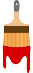 Illustration of a Paintbrush with Dripping Paint