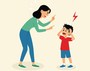 angry mother his son
