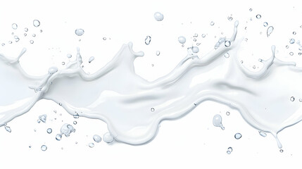 Milk splash wave, isolated on white background, for dairy product advertising.