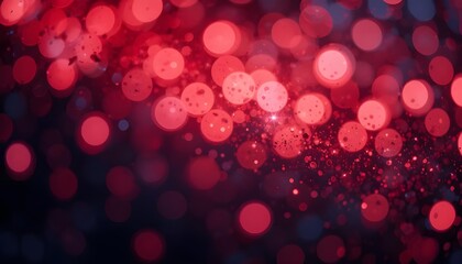 An abstract backdrop adorned with luminous red bokeh lights that sparkle with glittering effects.