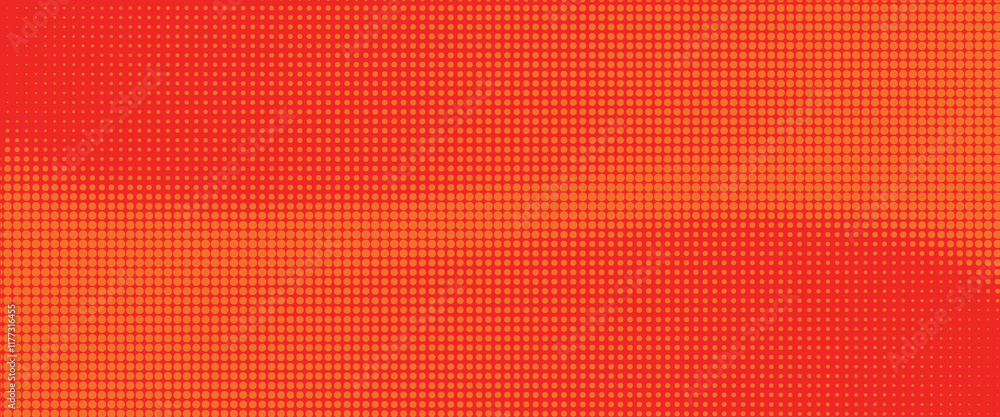 Poster dots halftone orange color pattern gradient texture with technology digital background. dots pop art