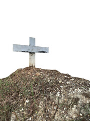 Wooden cross at the grave