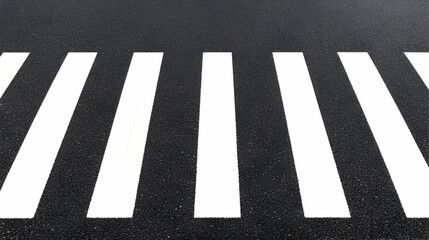 Pedestrian crossing on asphalt road, street safety, urban infrastructure, background blurred, for traffic safety campaigns.