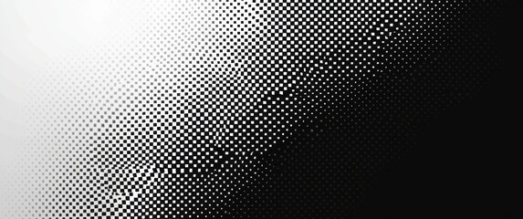 Abstract Halftone Background in Black and White Gradient