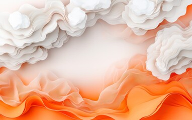 Fototapeta premium Abstract Orange and White Wave Pattern Background Elegant Fluid Design Modern Art Wallpaper