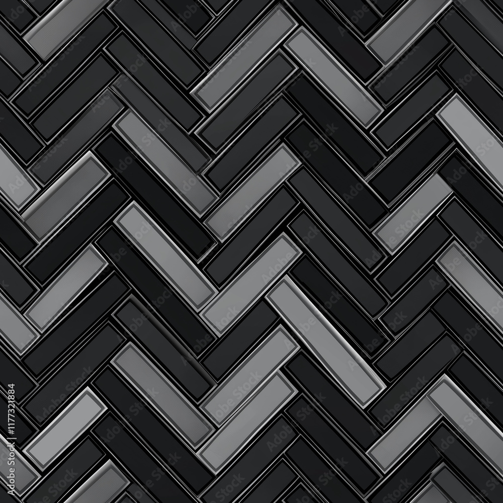 Poster textured black and gray herringbone pattern creating a modern and stylish visual appeal suitable for