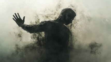 Ethereal Dissolution - Abstract Human Shape in Misty Surreal Beauty