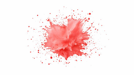 Red liquid splash explosion on white background; design element for advertising.