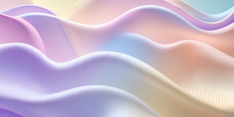 Obraz premium 3d Holographic background gradient pastel purple, blue, orange, yellow, pink abstract lines print from the waves modern graphic texture geometric pattern with halftone dots designs