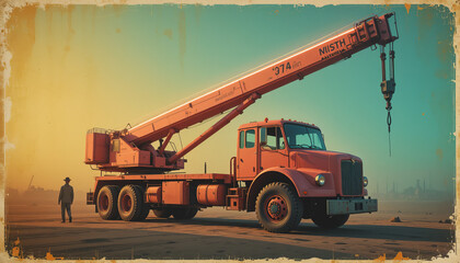Vintage Mobile Crane Truck &ndash; Heavy-Duty Construction Equipment