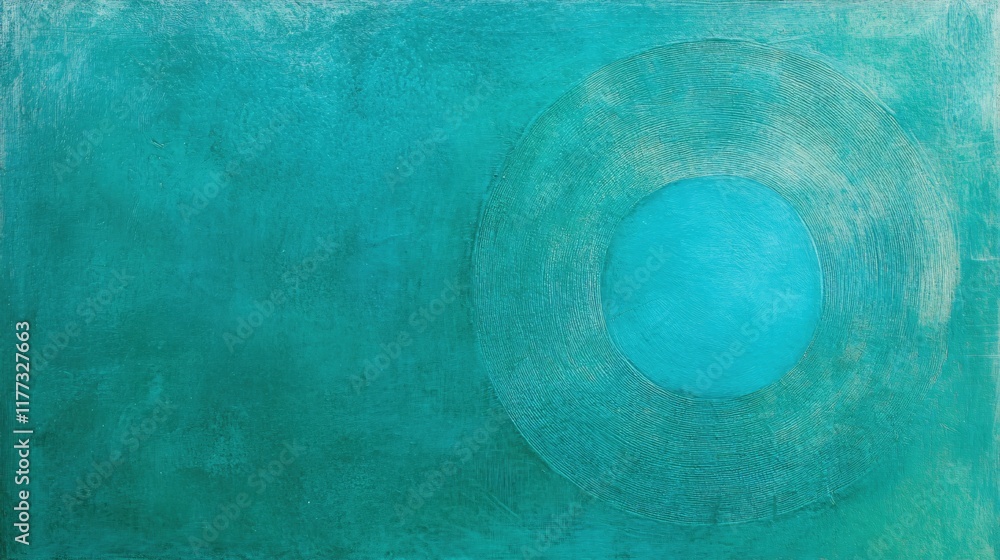 Aufkleber abstract turquoise background featuring circular design with textured pattern details