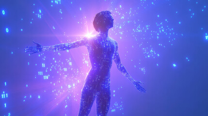 Obraz premium Futuristic AI Technology Visualization - High Fidelity Digital Art