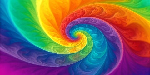 Vibrant Rainbow Swirl Abstract Colorful Spiral Background