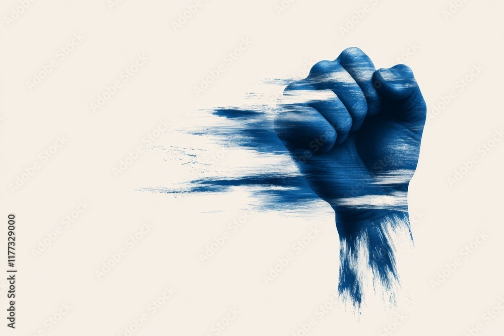 Poster a minimalist illustration of a kung fu fist with dynamic lines radiating outward, representing energ