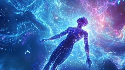 Futuristic Visualization of AI Technology and Innovation