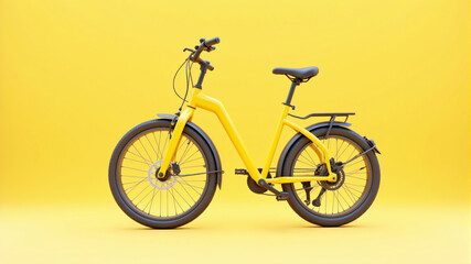 Fototapeta premium A vibrant yellow bicycle designed for comfort and style, perfect for urban commuting.