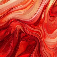 Obraz premium abstract background, Abstract red wave pattern, Fluid red swirl design, Glossy red ripple texture, Shiny red curved surface, Smooth red wave background, Vibrant red abstract art