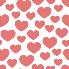 Seamless pattern Hearts icons set isolated on white background Vector illustration