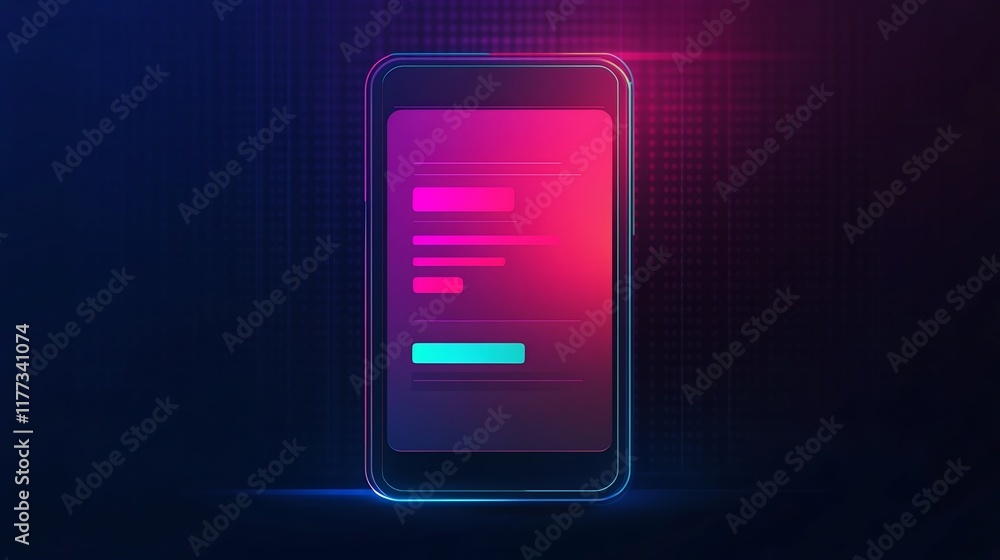Aufkleber futuristic chatbot interface with vibrant geometric shapes and clean ui design