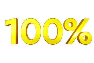 3D Text Golden 100 Percent Graphic