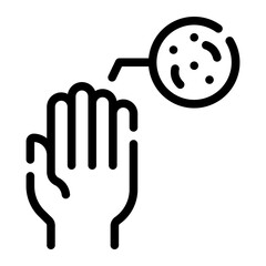 dirty hand line icon
