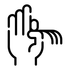 hair pulling line icon
