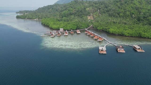 Aerial video over Parang island tourism Lampung Indonesia