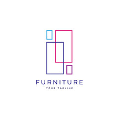 furniture interior logo design graphic vector