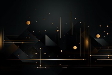 luxury geometric shiny golden and black background