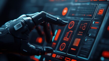 Immersive AI-Powered Interactive Interface with Sleek Holographic Elements