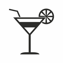 Minimalist Cocktail Glass Vector Design.