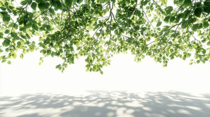 Obraz premium Tranquil Sunlit Tree Canopy - Eco-Friendly Nature 3D Rendering for Campaign Designs