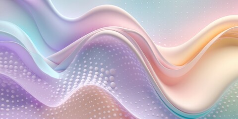 3d Holographic background gradient pastel purple, blue, orange, yellow, pink abstract lines print from the waves modern graphic texture geometric pattern with halftone dots designs