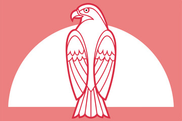 Eagle Coloring Book Page Vector Illustration